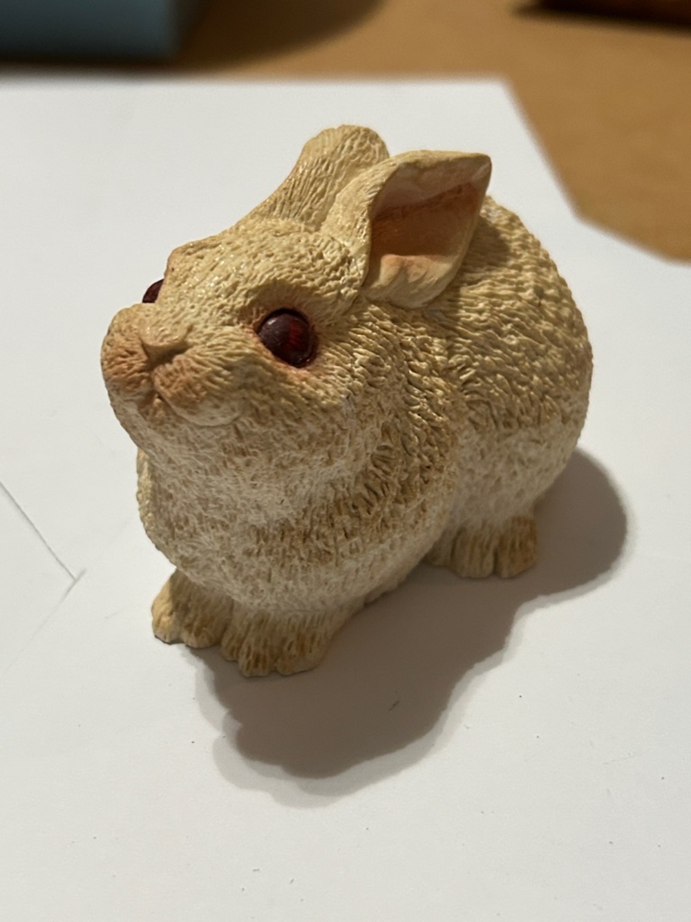 Rabbit Figurine Pet Decor - Cream Bunny Statue